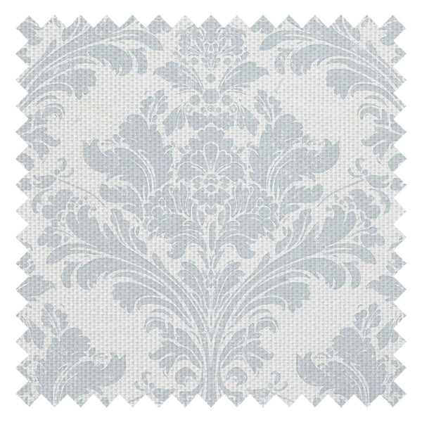 Regal Damask Fabric in Blue on Cream
