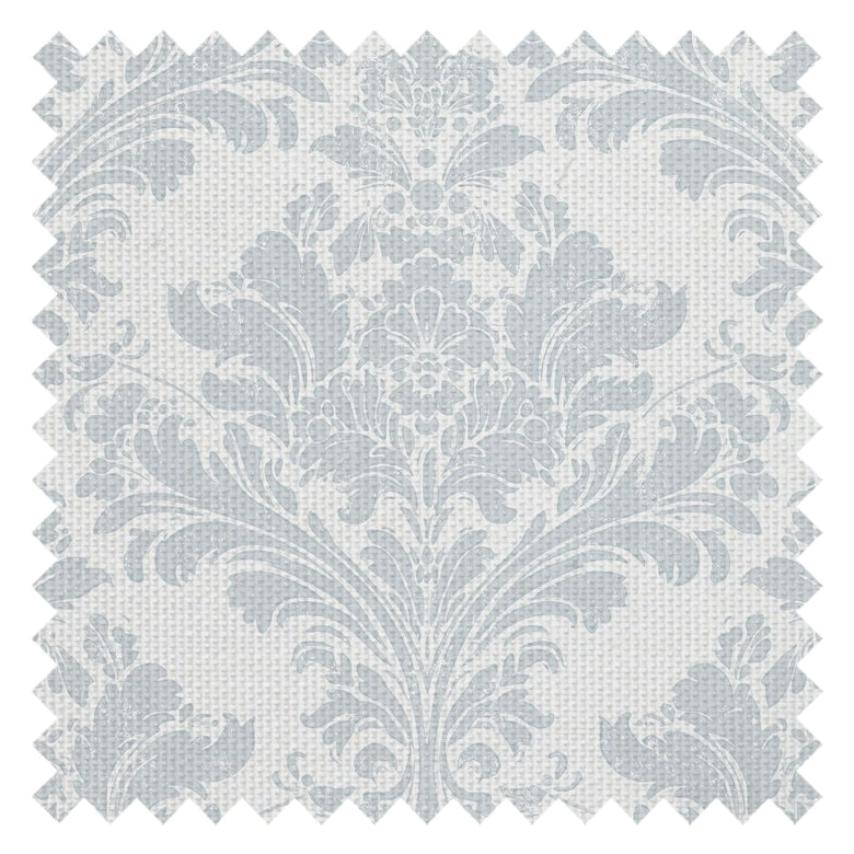 Regal Damask Fabric in Blue on Cream