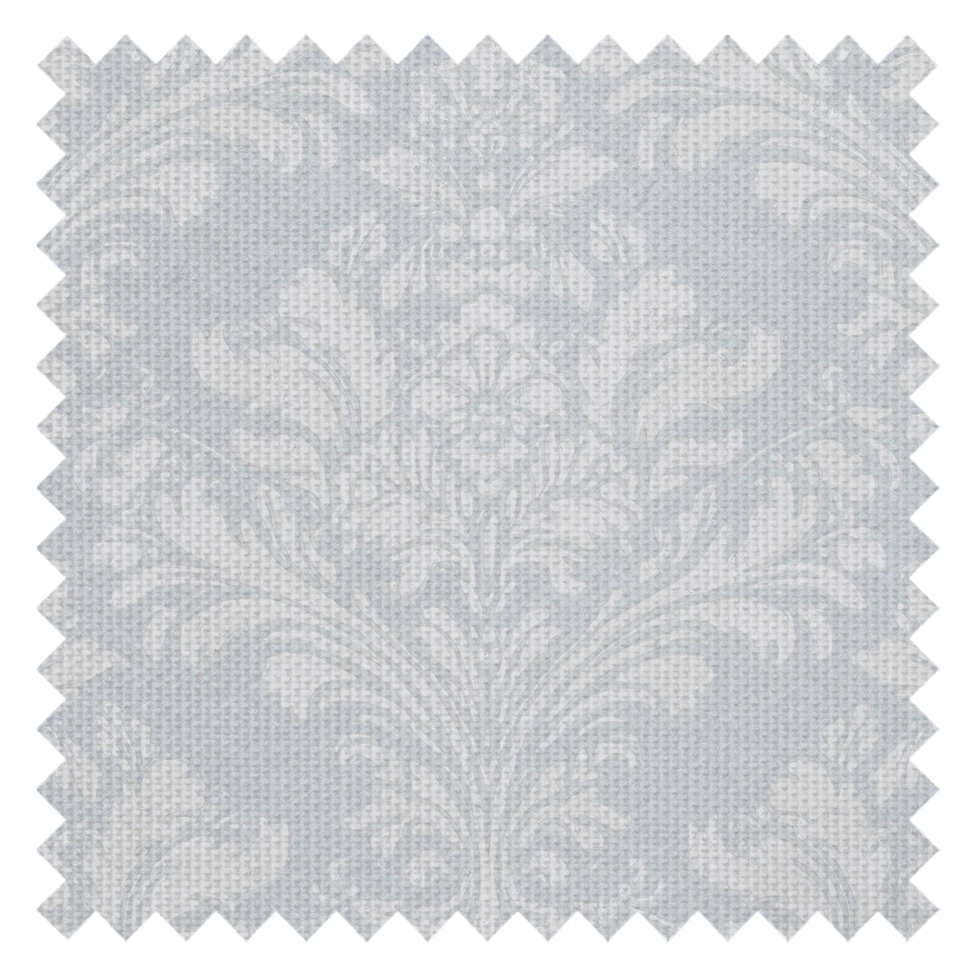 Regal Damask Fabric in Cream on Blue