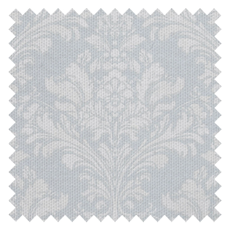 Regal Damask Fabric in Cream on Blue