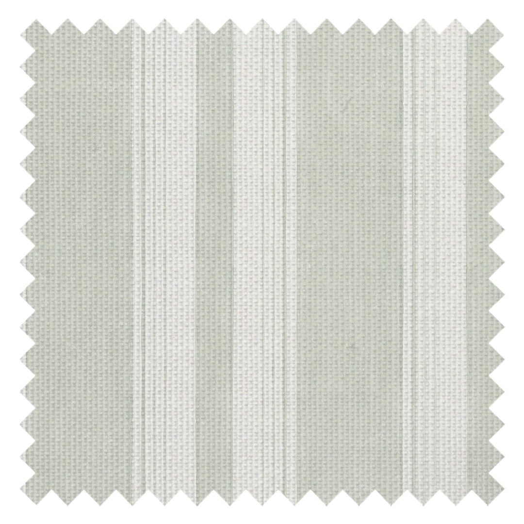 Soft Stripe Fabric in Green on Cream