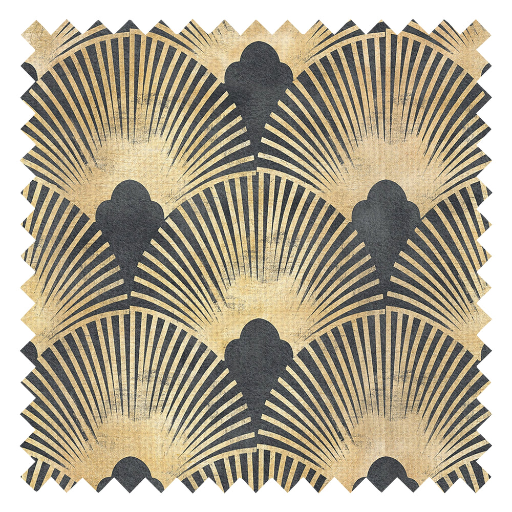 Soleil Fabric in Ink and Gold