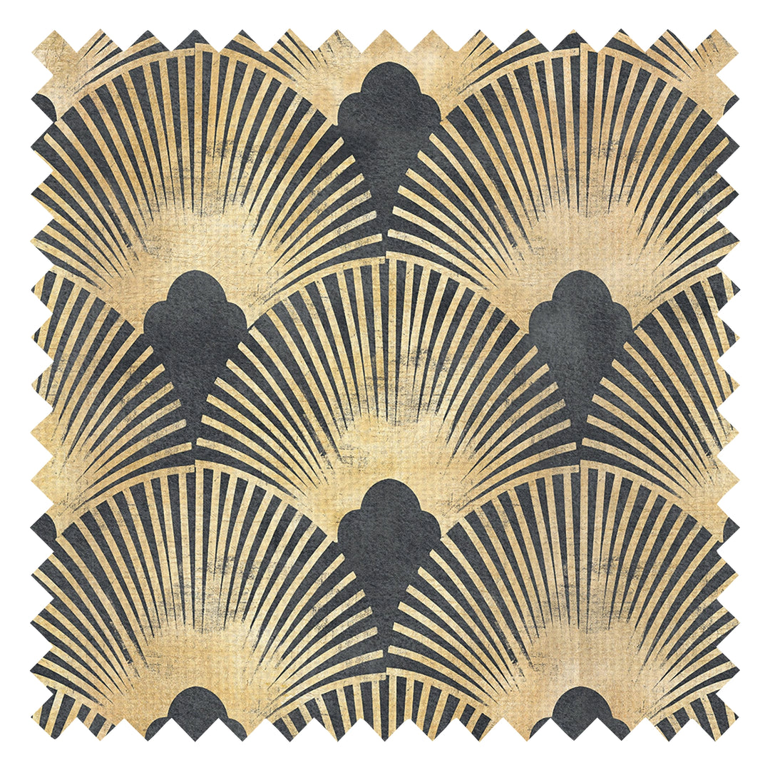 Soleil Fabric in Ink and Gold