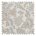 Jacobean Splendour Fabric in Blue and Hazelnut on Milk Foam