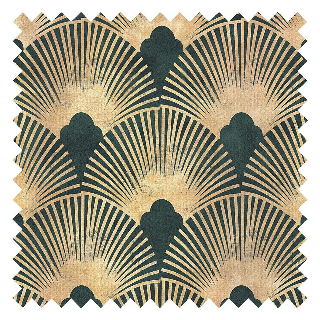 Soleil Fabric in Juniper and Gold