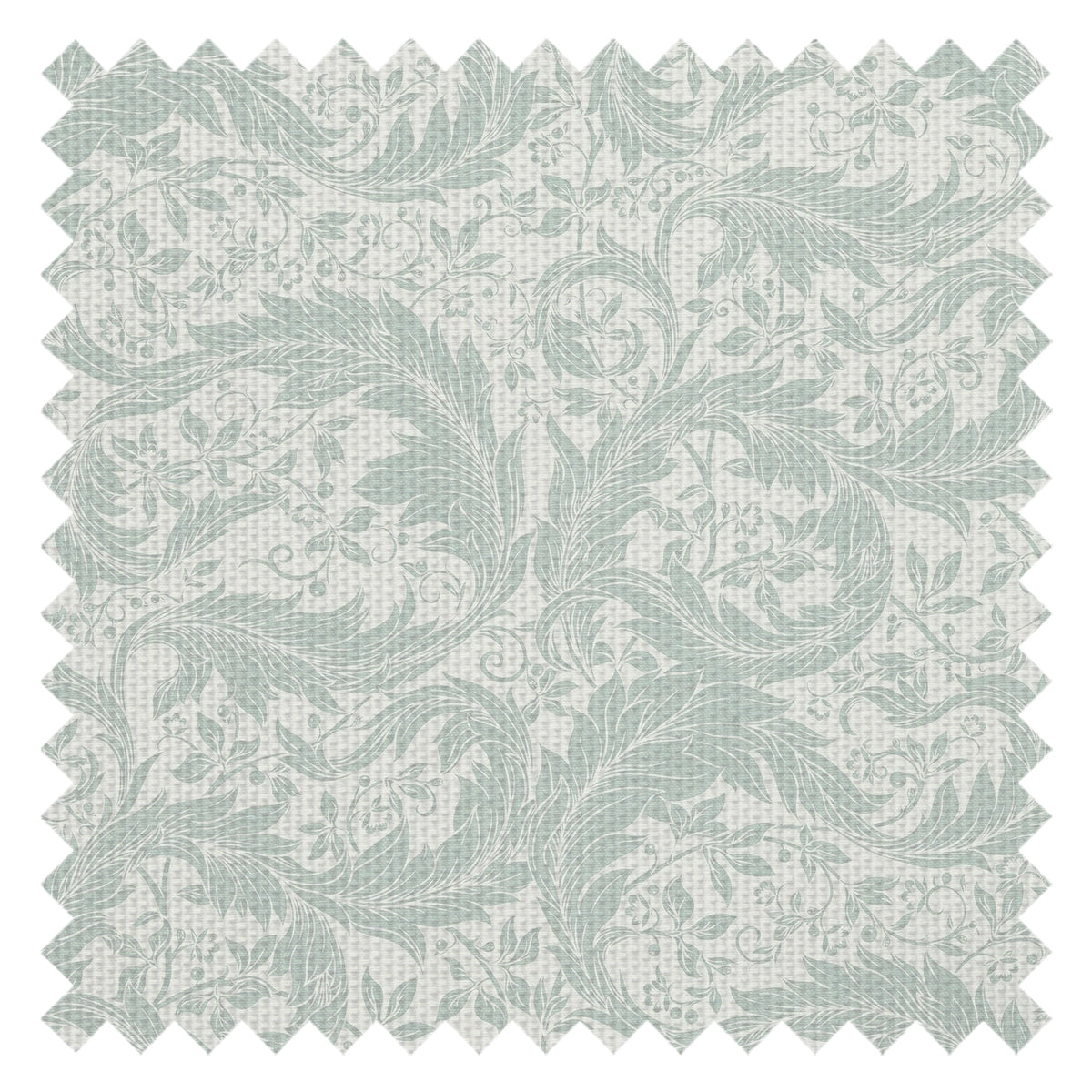 Enchanted Leaf Fabric in Sage on Milk Foam