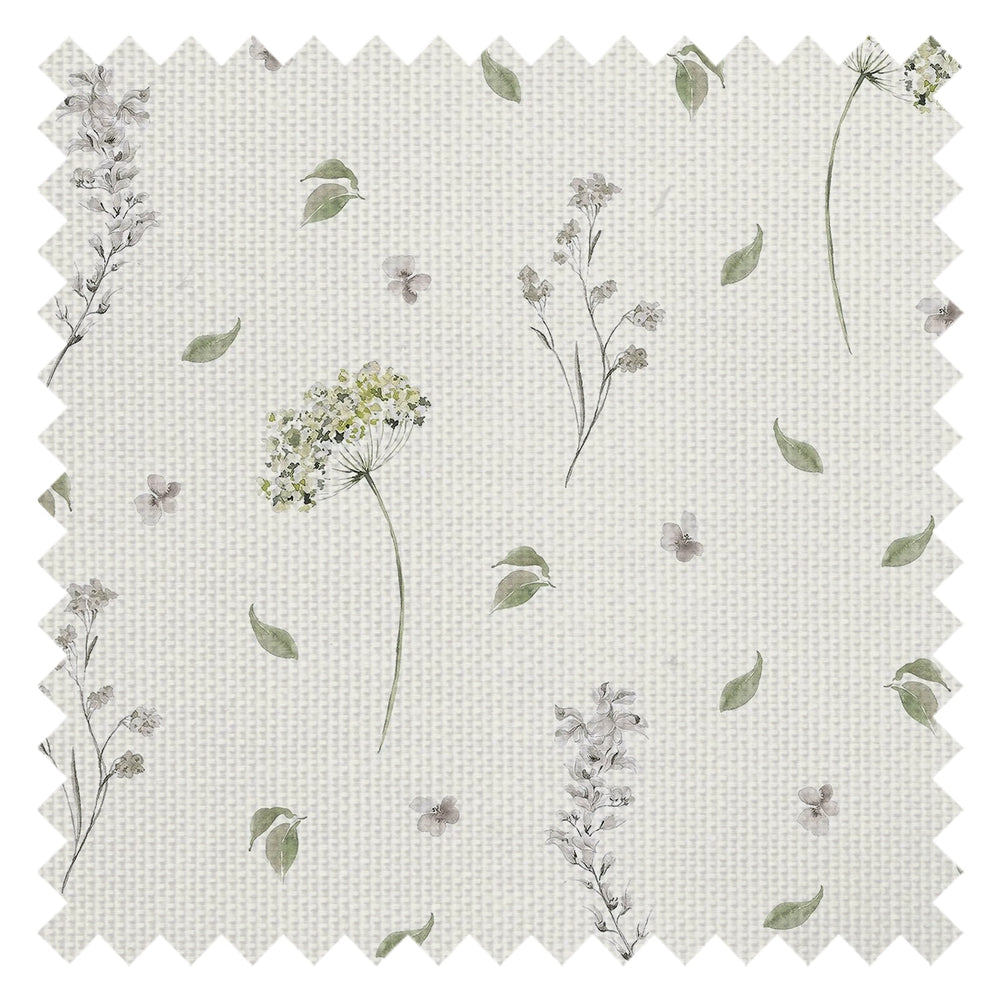 Sweet Meadow Fabric in Sage Green on Cream