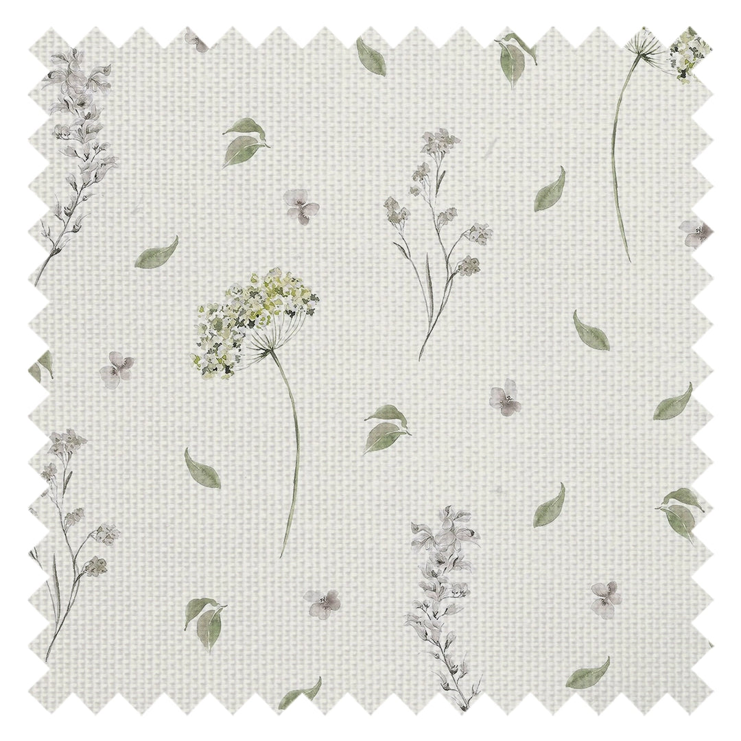 Sweet Meadow Fabric in Sage Green on Cream