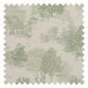 Toile De Jouy Fabric in Sage on Cream
