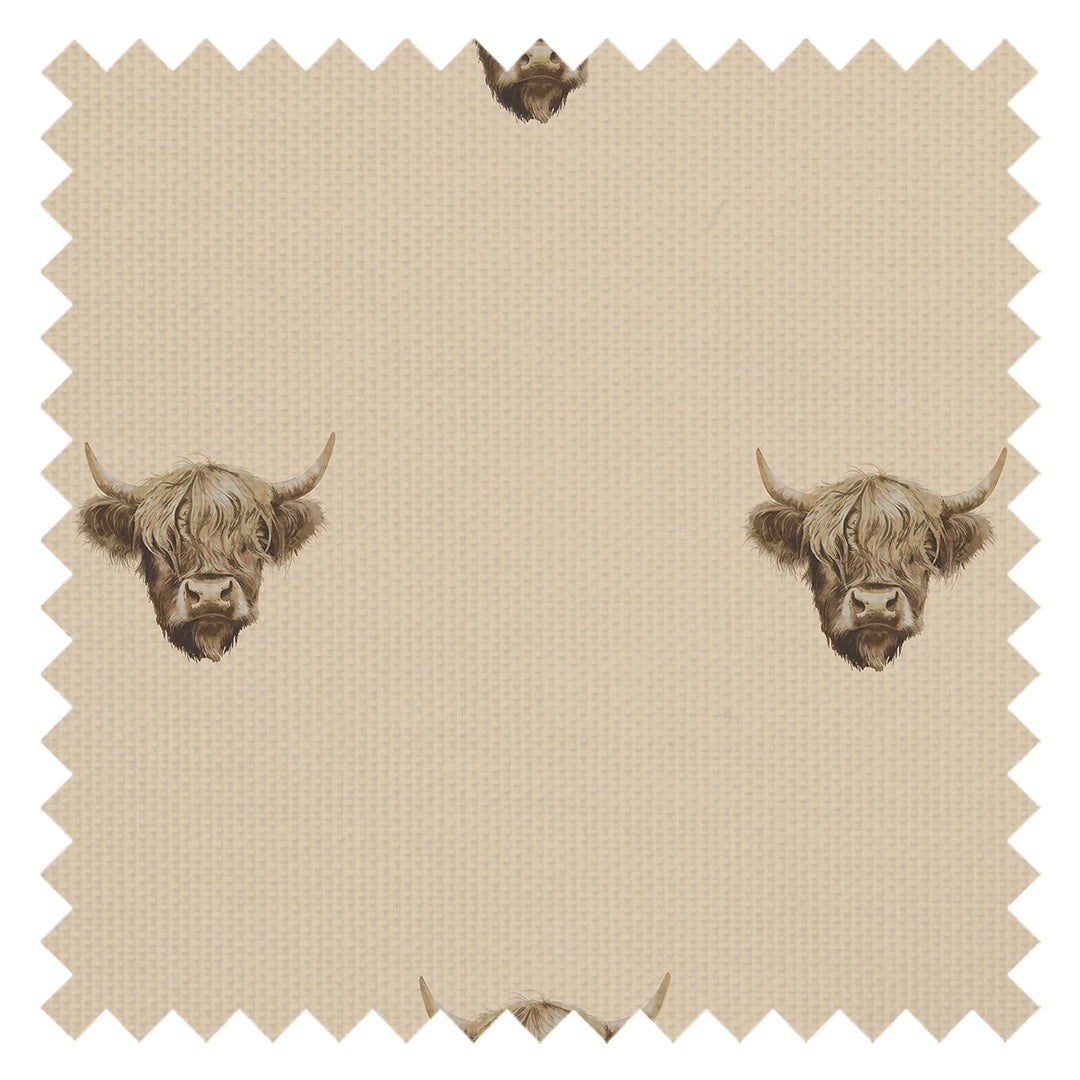 Heilan Coo Fabric in Mahogany on Rich Cream