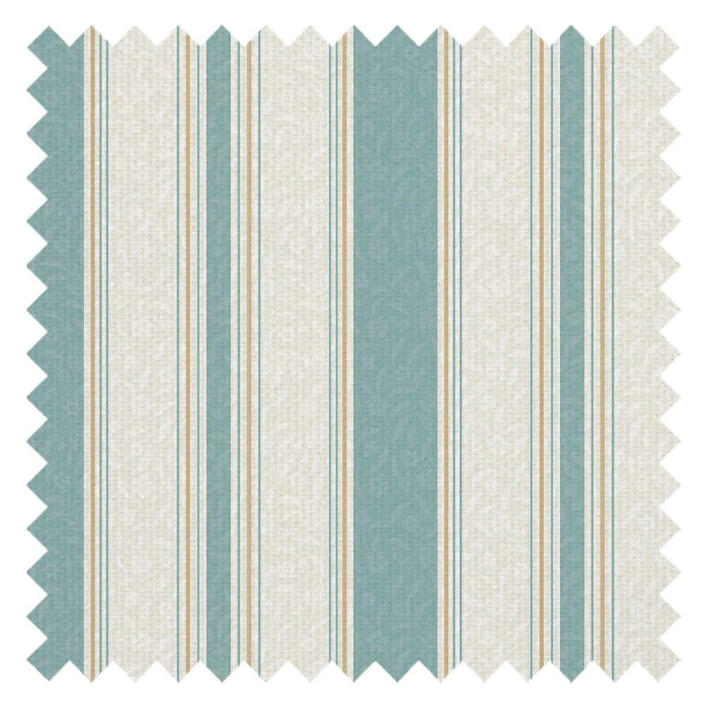 Beaumont Stripe Fabric in Aged Ivory and Seafoam