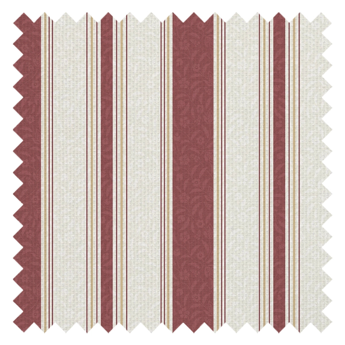 Beaumont Stripe Fabric in Aged Ivory and Claret
