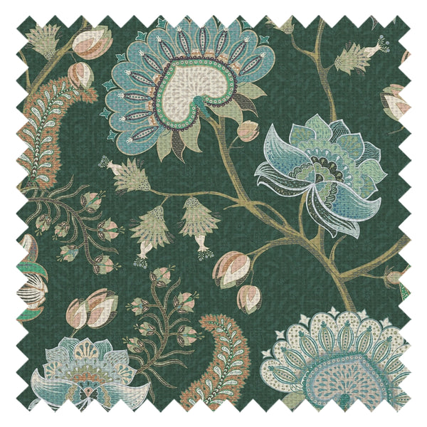 Beaumont Fabric in Seafoam on Hunter Green