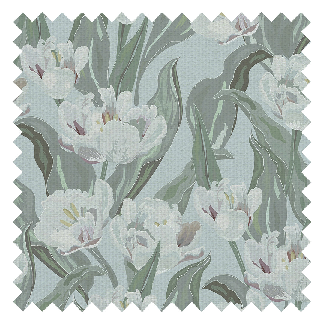 Monet Fabric in Olive and Nettle Green on Mineral