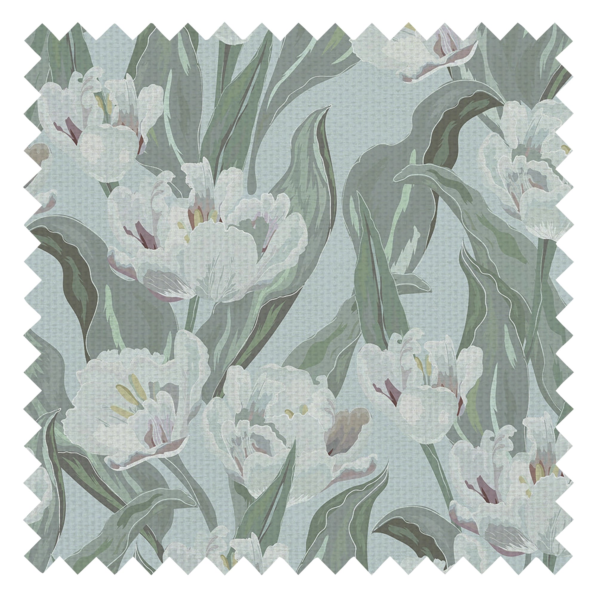 Monet Fabric in Olive and Nettle Green on Mineral