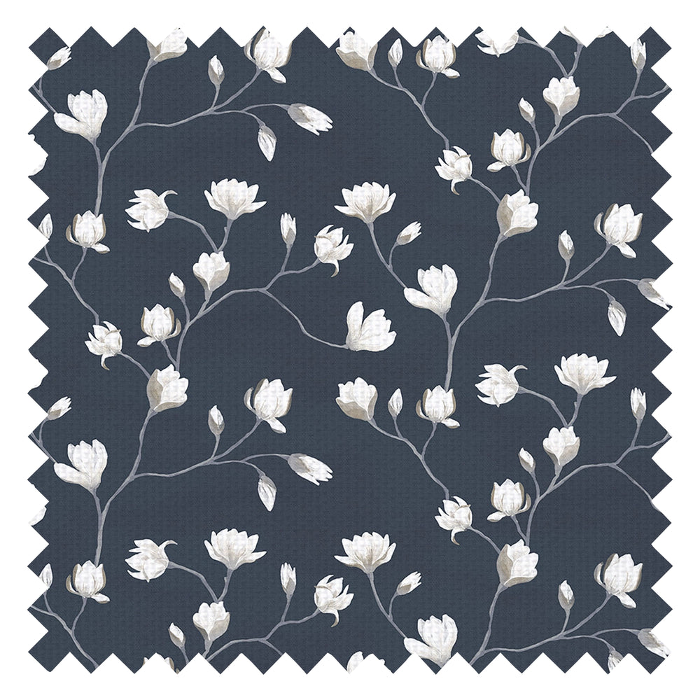 Sweet Magnolia Fabric in Classic Navy