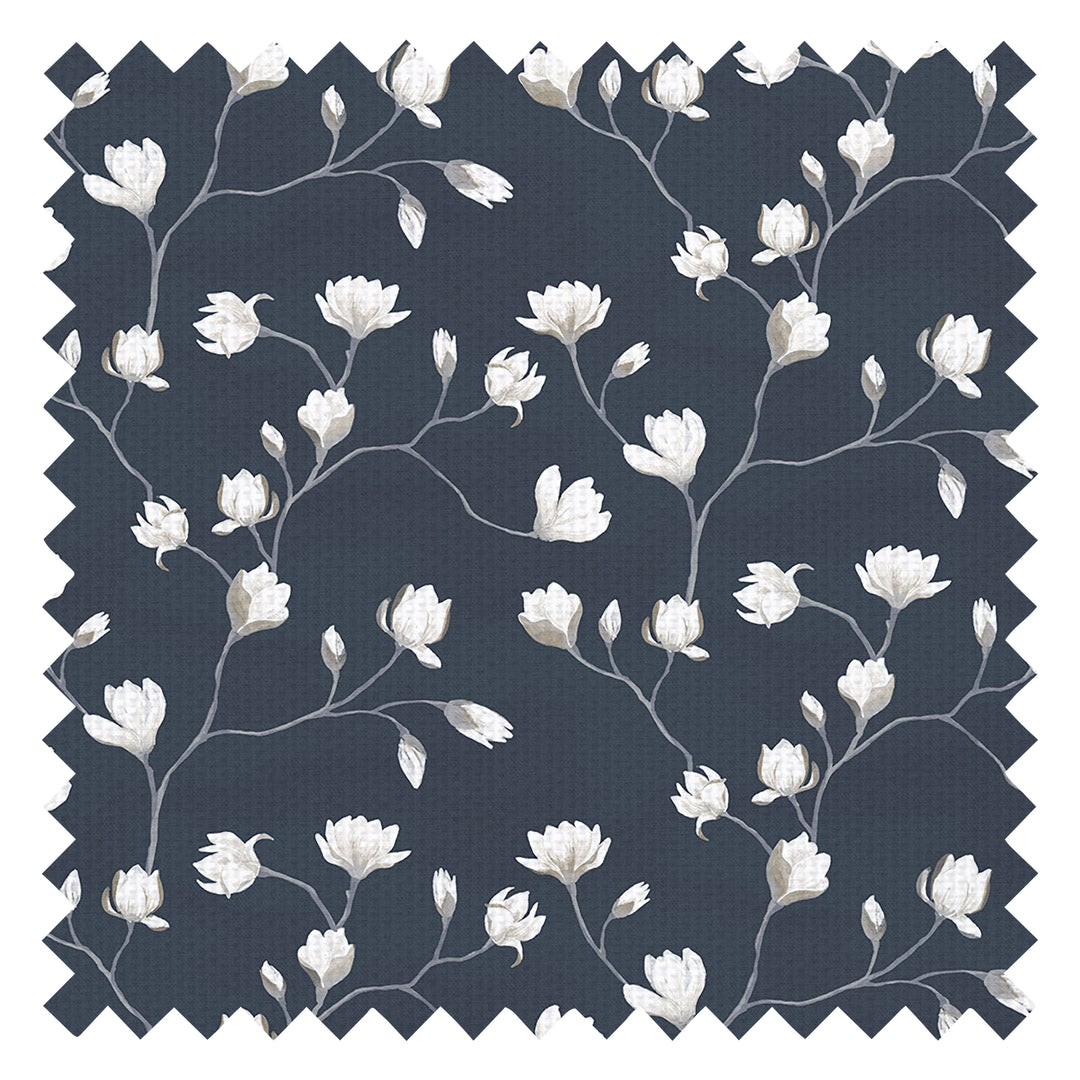 Sweet Magnolia Fabric in Classic Navy