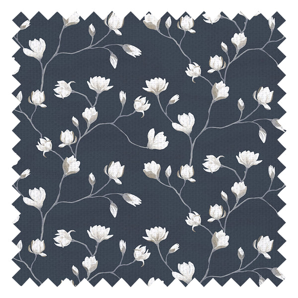 Sweet Magnolia Fabric in Classic Navy