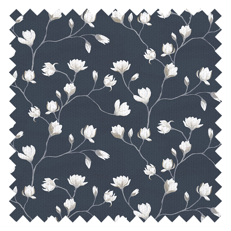 Sweet Magnolia Fabric in Classic Navy