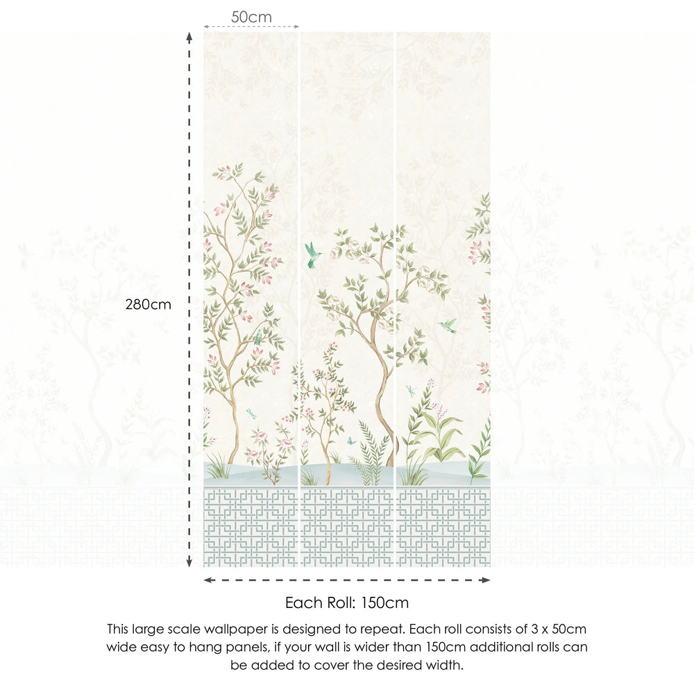 One with Nature Wallpaper in Cream